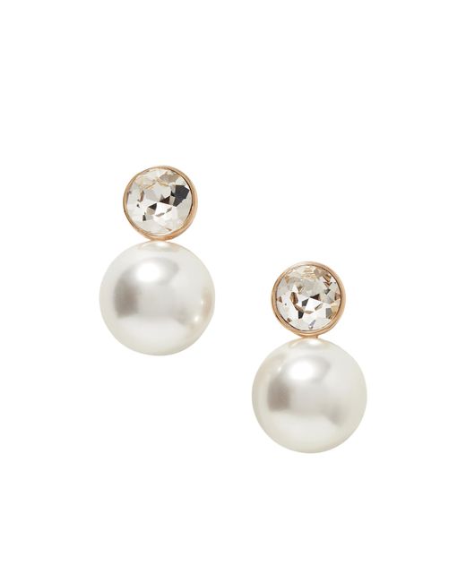 Carolina Herrera Metallic Pearl Earrings