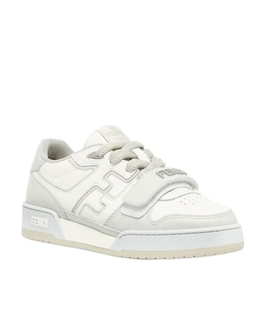 Fendi White Match Low-Top Sneakers