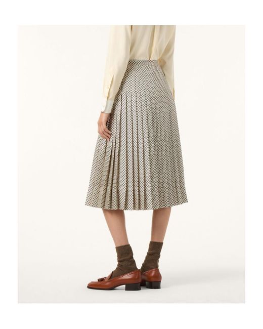 Loro Piana Gray Pleated Midi Skirt