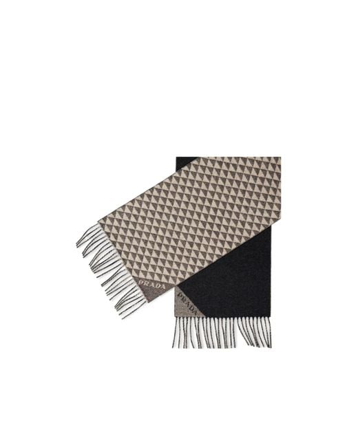 Prada White Pattern Scarf for men