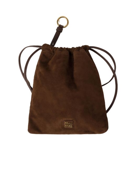 Miu Miu Brown Suede Pouch