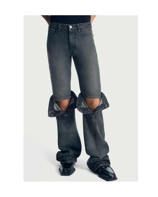 Coperni Gray Logo Patch Mid-Rise Jeans