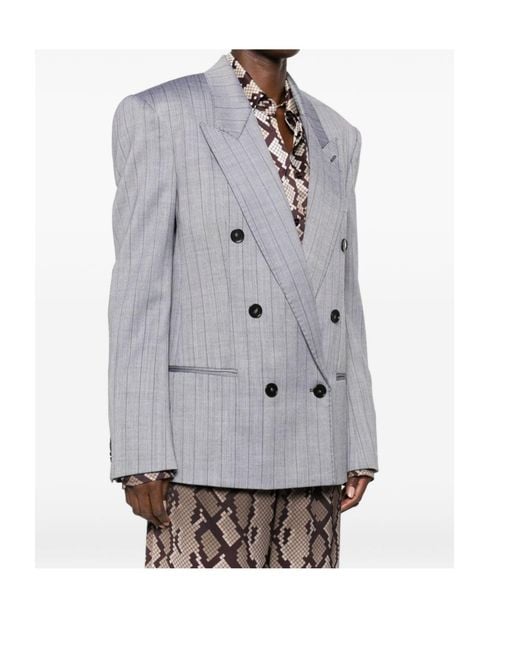 Stella McCartney Gray Wool Double-Breasted Jacket