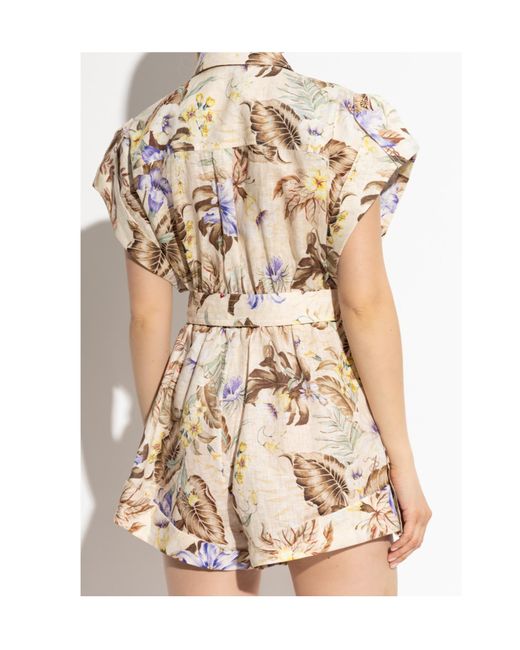 Zimmermann Metallic Floral Pattern Jumpsuit