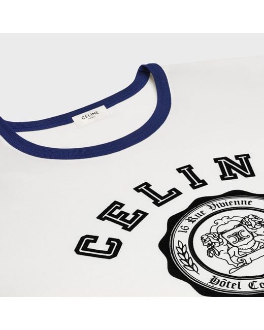 Céline White Blason Loose T-Shirt for men