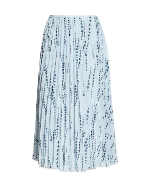 RED Valentino Blue Pleated Skirt