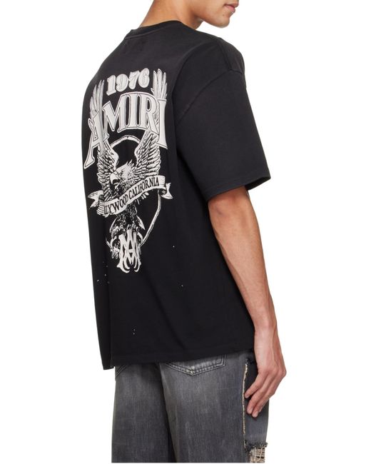 Amiri Black Round Neck T-Shirt for men