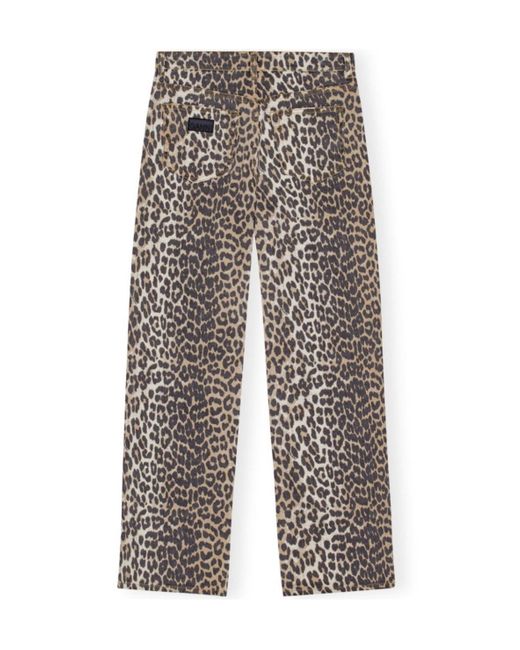 Ganni Gray High-Rise Wide-Leg Jeans