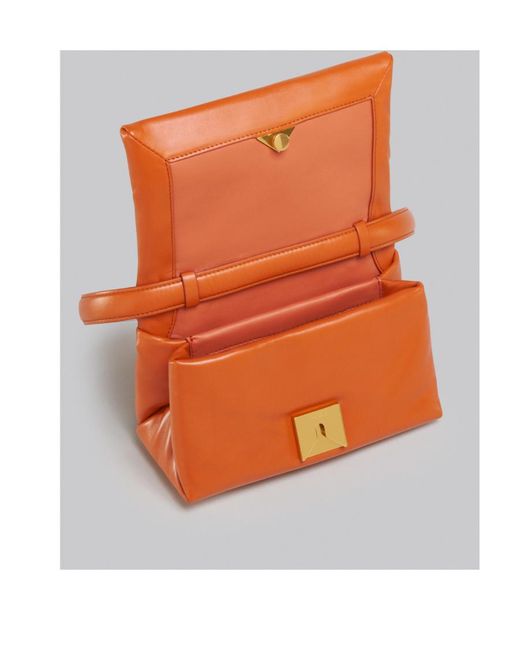 Marni Orange Padded Foldover Top Crossbody Bag