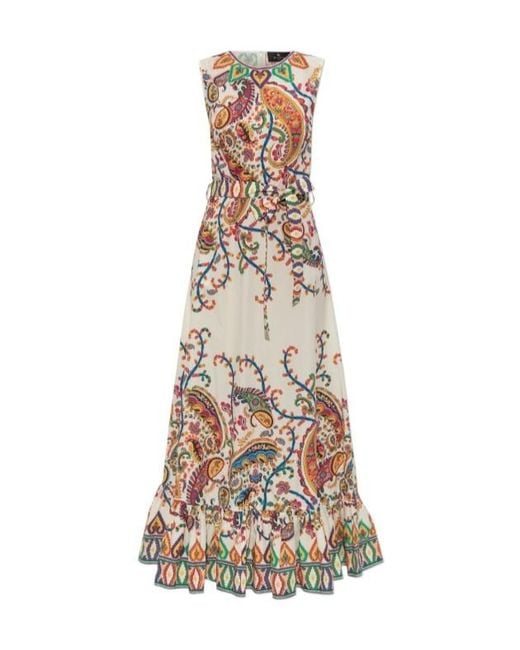 Etro Natural Paisley Printed Sleeveless Maxi Dress