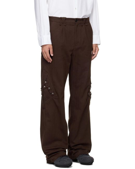 Kiko Kostadinov Brown Estike Rivet-Detail Pants for men
