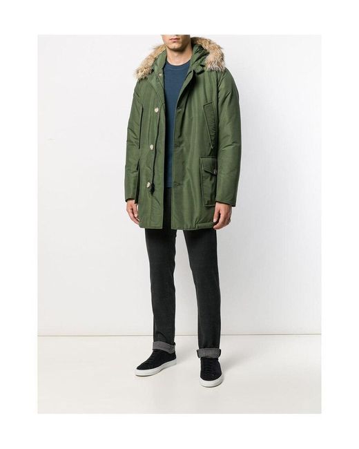 Woolrich Green Hooded Down Jacket for men