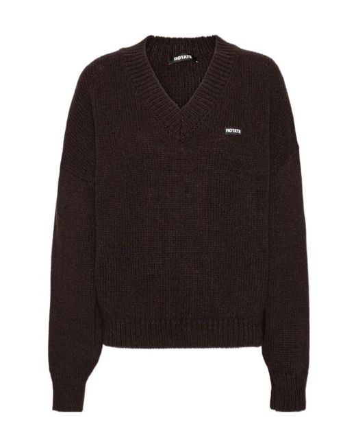 ROTATE BIRGER CHRISTENSEN Black V-Neck Sweater