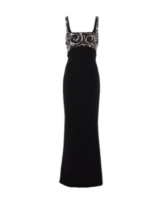 Safiyaa Black Ezda Embellished Crepe Dress