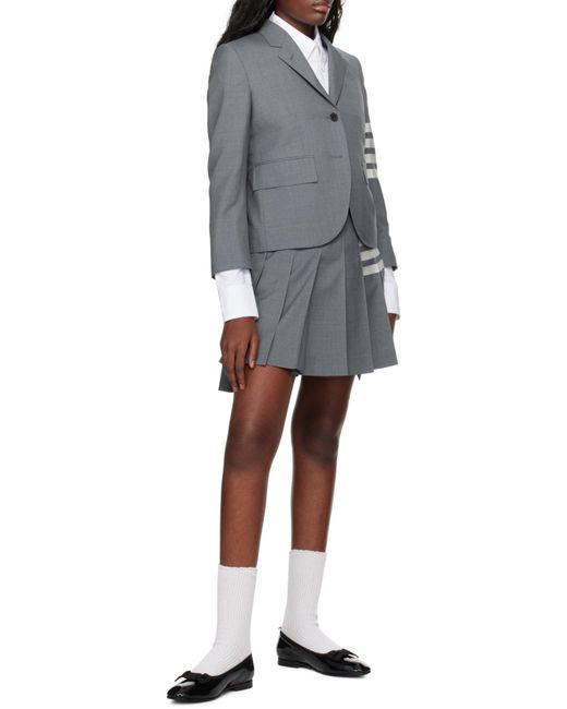 Thom Browne Gray Plain Weave 4-Bar High Armhole Sport Coat