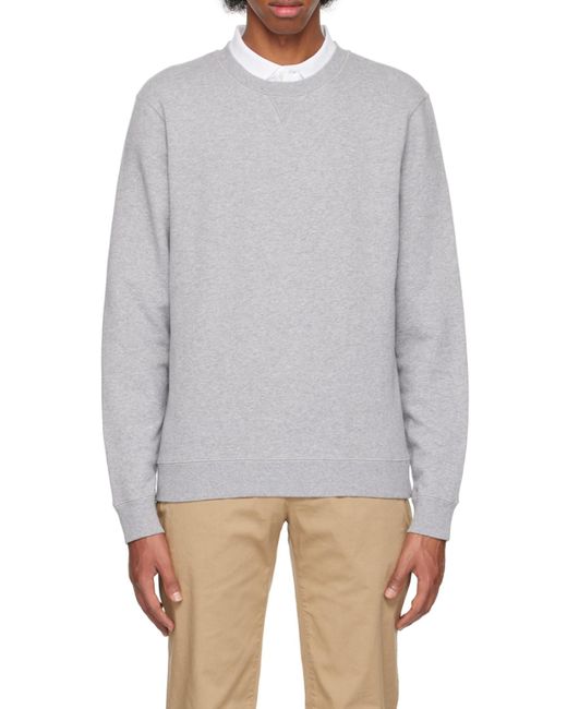 Sunspel Gray Round Collar Long Sleeve Sweater for men