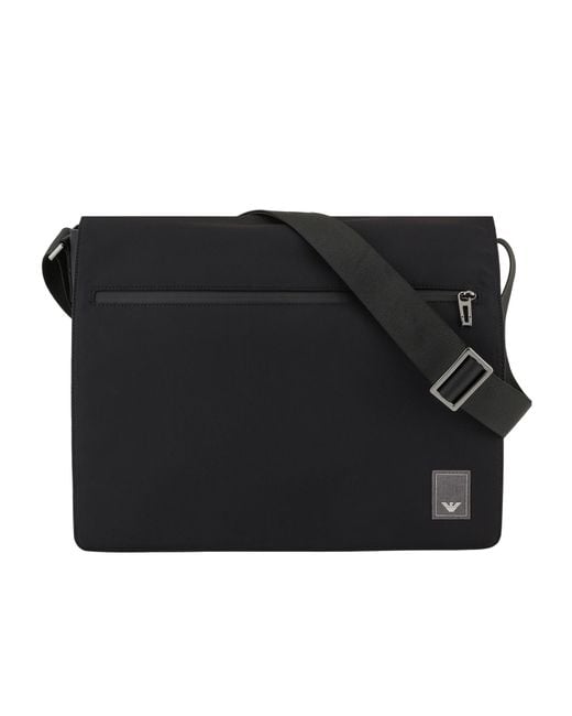 Emporio Armani Black Shoulder Bag With Logo Patch for men