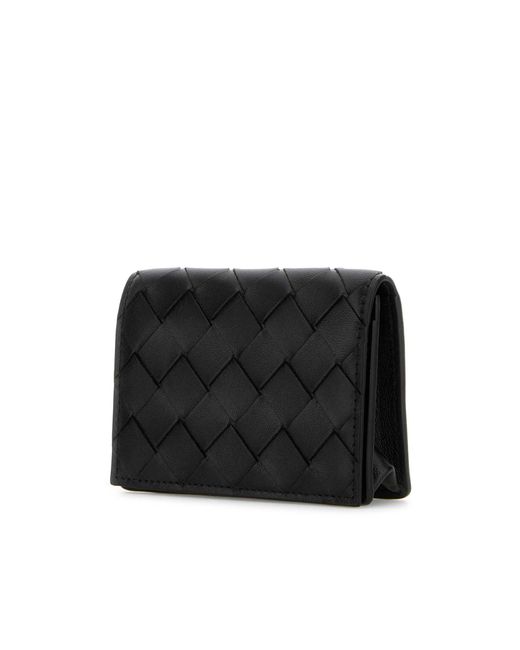 Bottega Veneta Black Intrecciato Business Card Case