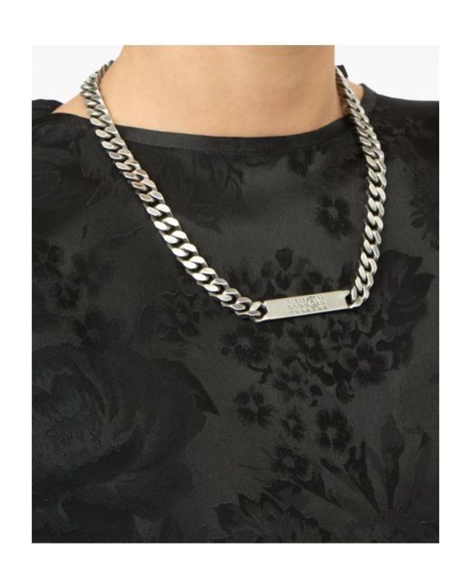 MM6 by Maison Margiela Metallic Logo-Debossed Chain-Linked Necklace