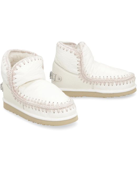 Mou White Eskimo Ankle Boots