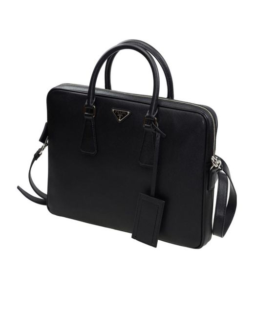 Prada Black Zippered Shoulder Bag for men