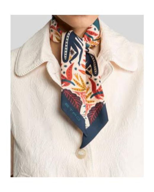 Etro White X Tabby Booth Silk Twill Paisleyina With Placed Print