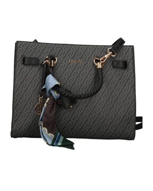 Liu Jo Black Medium Satchel Bag With Scarf