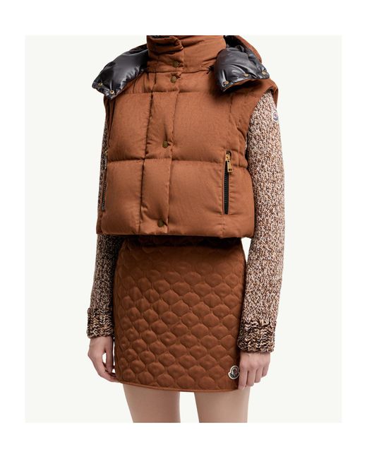 Moncler Brown Paterne 2-In- Hooded Short Padded Jacket