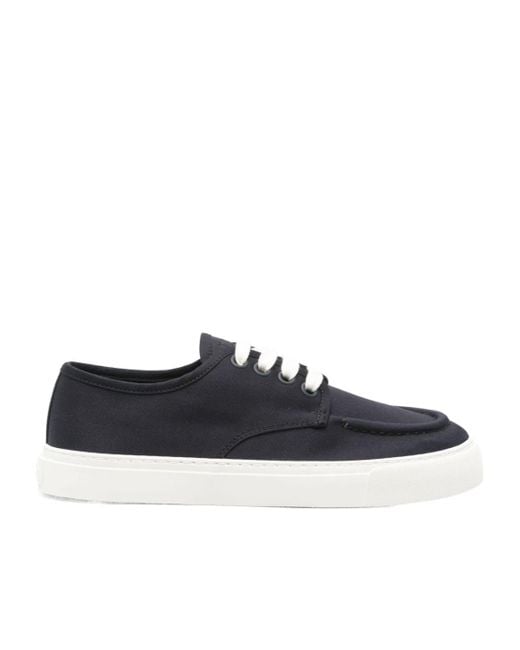 Prada Blue Canvas Lace-Up Sneakers for men