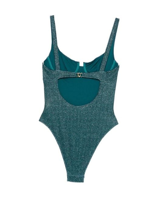 Oseree Green Cutout Swimsuit