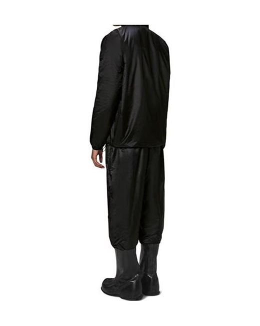 Rains Black Zipper Hooded Cotton Jacket for men