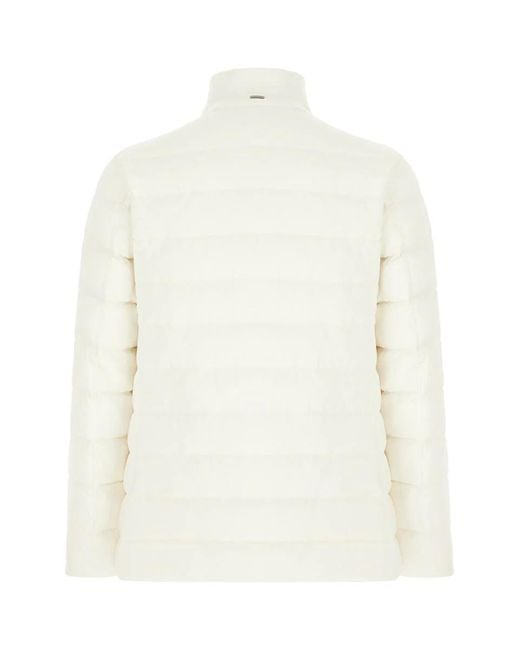 Herno White Quilted Button-Fastening Padded Jacket for men