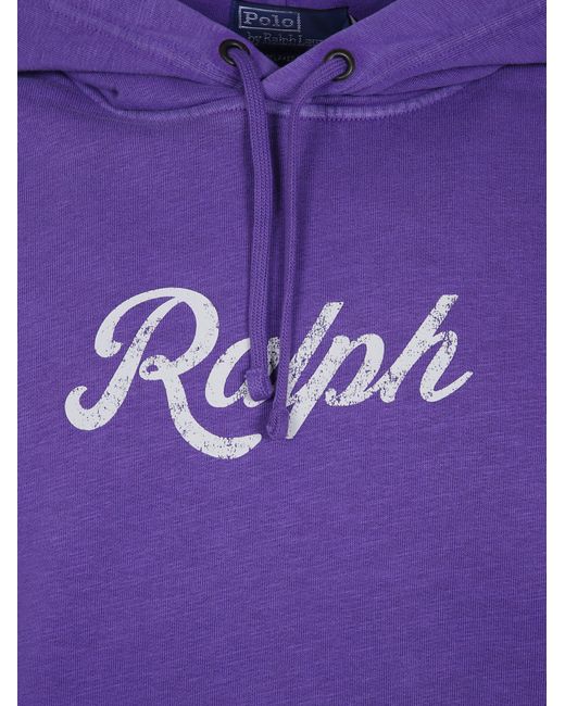 Polo Ralph Lauren Purple Drawstring Hooded Sweatshirt for men