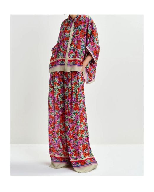 Essentiel Antwerp Red Floral Trousers