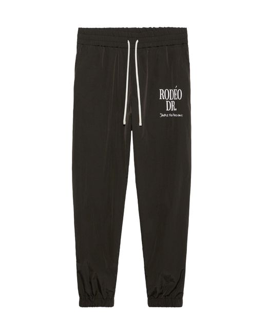 1989 STUDIO Black Elastic Waist Sports Pants for men
