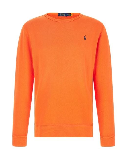 Polo Ralph Lauren Orange Loopback Crewneck Sweatshirt for men