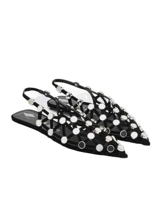 The Attico White Pointed Ballet Shoes