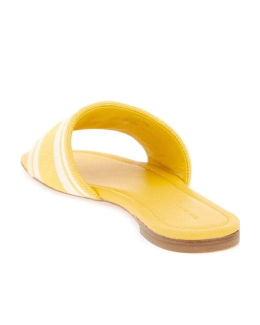 Tory Burch Yellow Logo Flat Slippers