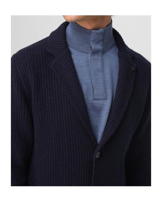 Lardini Blue Striped Long-Sleeved Suit Jacket for men