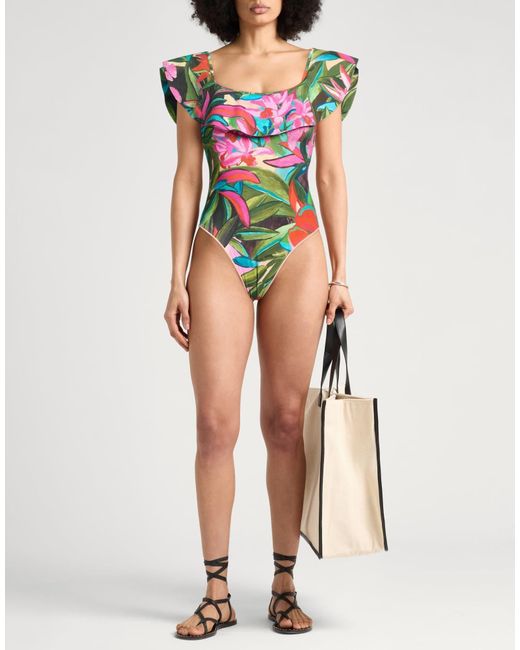 Farm Rio Green One-Piece Swimsuits