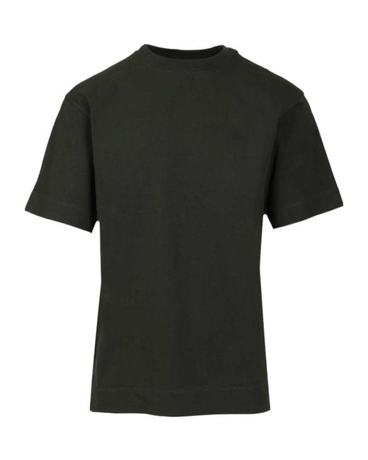Dries Van Noten Black Cotton Crew Neck Short-Sleeved T-Shirt for men