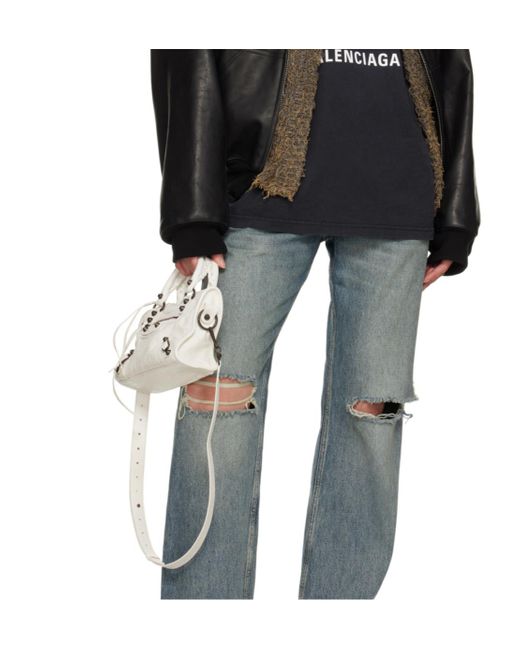 Balenciaga White Le City Mini Tote Bag
