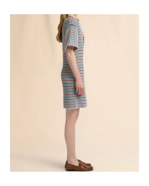 Marni Blue Striped Crochet Dress