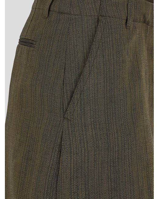 Dries Van Noten Green Slit-Detailed Midi Skirt