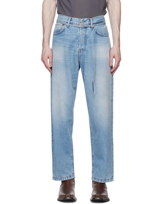 Acne Blue Loose Fit Straight Leg Jeans for men