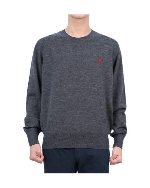 AMI Blue Long-Sleeved Sweater for men