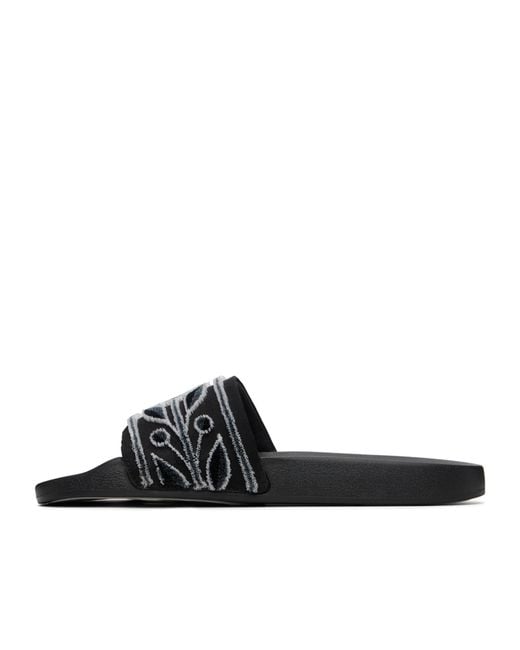 Casablanca Black Embroidery Slide Sandal for men