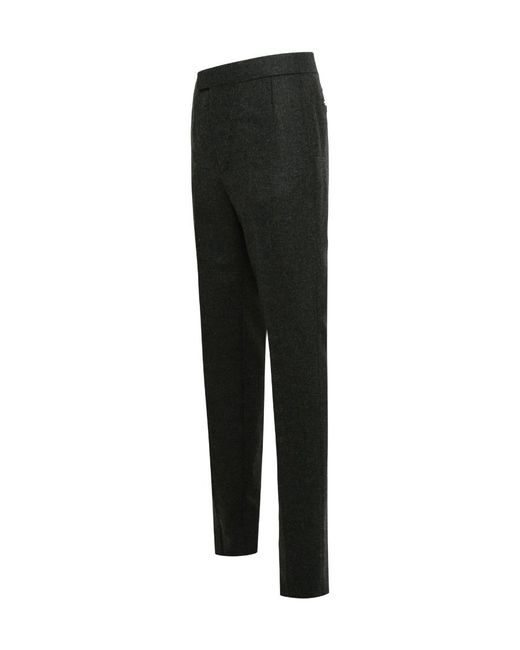 Thom Browne Black Straight-Leg Tailored Pants for men