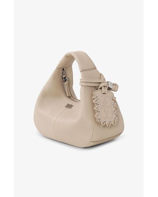 Ganni Natural Zip-Up Mini Handbag