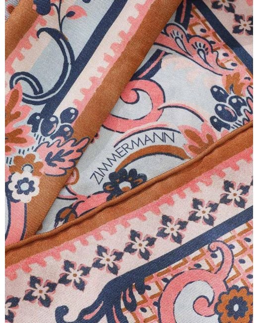 Zimmermann Pink Printed Headscarf